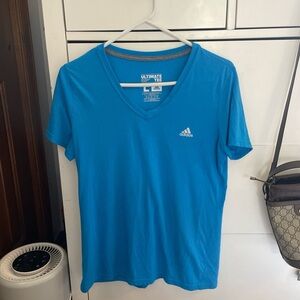 Adidas Men's Blue V-Neck Shirt